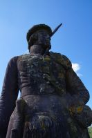 Highlander high on top of the Glenfinnan Monument