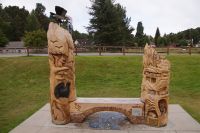 Carrbridge: Nachbildung der Horsepack Bridge als Bank