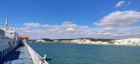 019 Callais-Dover, Fährpassage, Kreideküste mit Dover Castle