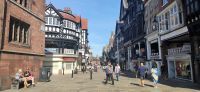 170 Chester, Fachwerk und Rowes in der Eastgate Street