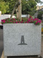 Glastonbury Tor-Abbildung auf den Blumenkübeln