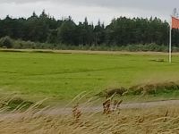 Battlefield der Engländer markiert mit roter Fahne
