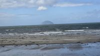 Mittagspause am Strand von Girvan- Ailsa Craig vor uns