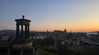 Dugald Stewart Monument auf dem Calton Hill am Abend