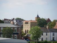 Rekonstruiertes Lagertor des Arbeia Roman Fort in South Shields. 