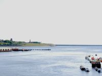Blick zurück in Richtung Tynemouth Castle and Abbey
