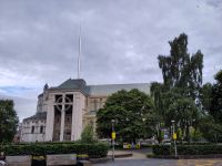 St. Anne's Cathedral, Belfast - mit dem Spire of Hope, auch Zahnstocher des Diakons oder Rute zu Gott genannt