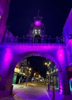 113 Eastgate Clock bei Nacht, Chester