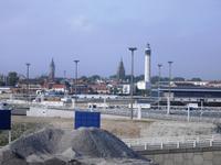 Blick auf Calais von der Fähre von P&O