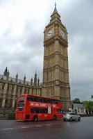 Big Ben und roter Doppeldecker-Bus