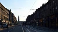 514 Edinburgh, Haymarket Terrace mit neuer Straßenbahn