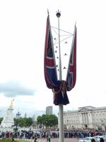 Union Jacks hängen entlang der Mall