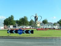 Schön gestalteter Kreisverkehr bei Belfast