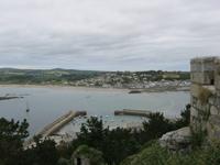 Blick auf den Hafen und Marazion