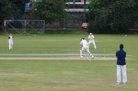 Cricket: Ball vorm Knie des Schlagmanns