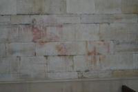 Graffiti der New Model Army von Oliver Cromwell, die die Kapelle als Pferdestall missnutzte