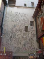 Wandgemälde mit der Geschichte Hamburgs