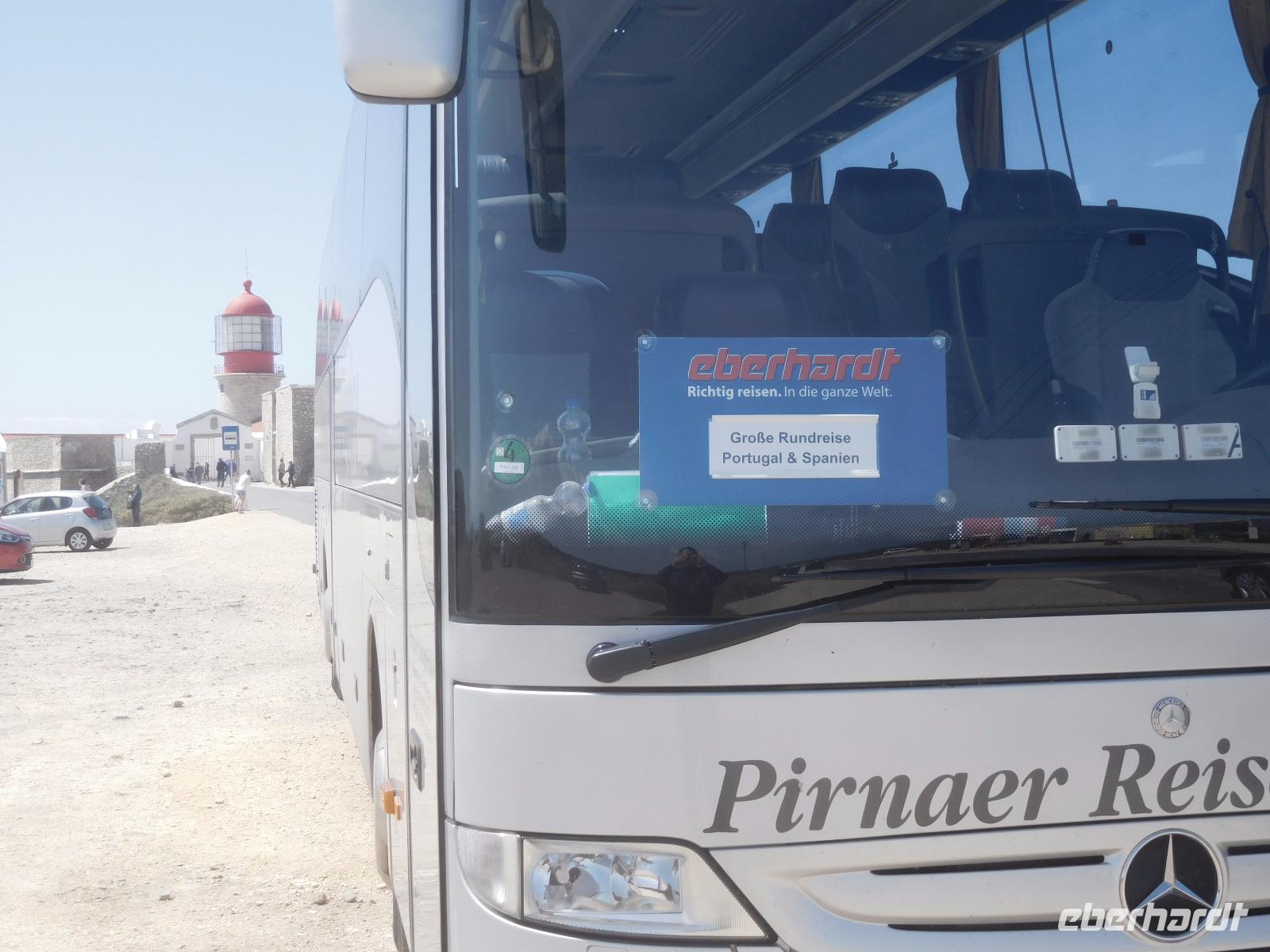 unser Reisebus am Cabo Sao Vicente