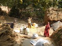 Dreschplatz - mit Hilfe des Windes werden Spreu und Körner getrennt (worfeln)