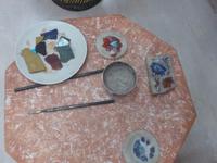 Besuch in der Marmor-Intarsien-Werkstatt in Agra