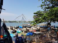 Indien, Cochin, chinesische Fischernetze