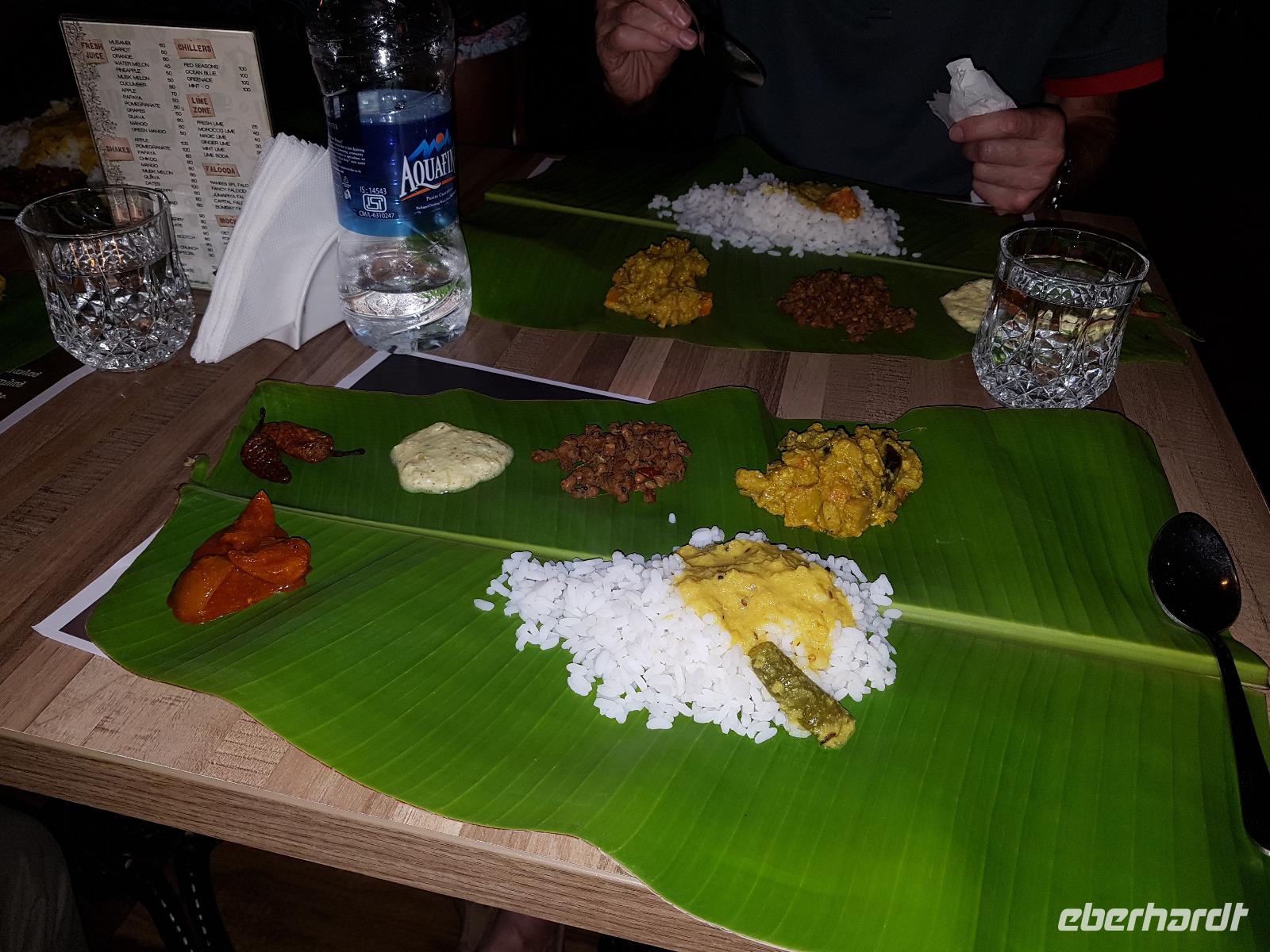 Indien, Kerala, Mittagsimbiss Sadya