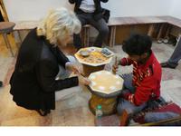 Indien, Agra, Einlegearbeiten Schau