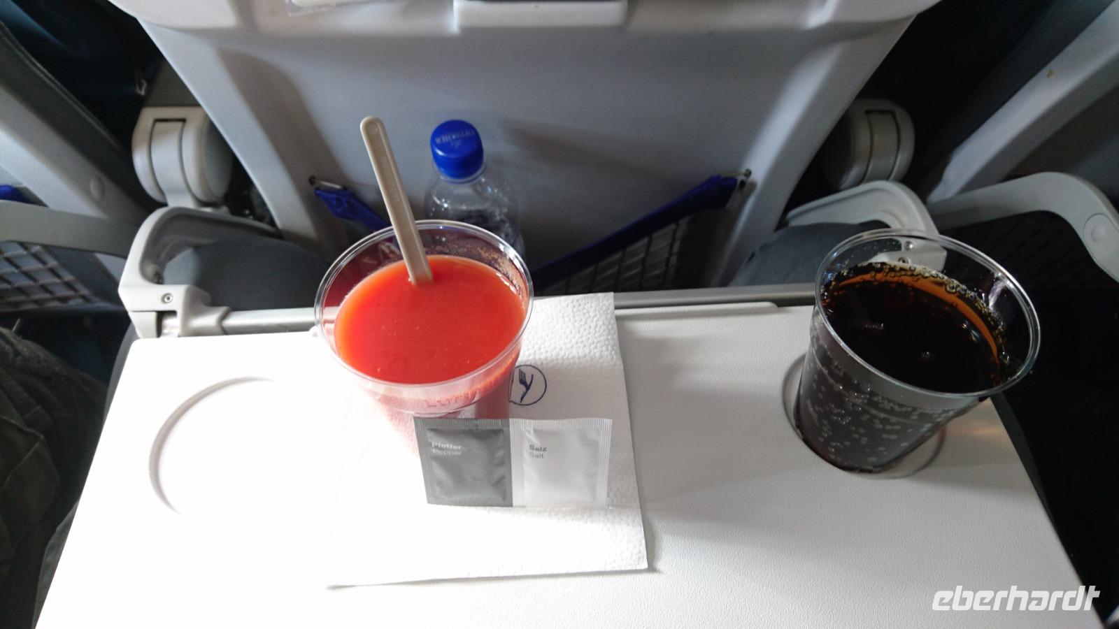 Gute Verpflegung im Flieger