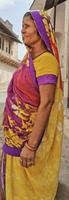 Eine Frau im bunten Sari