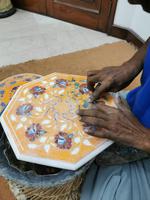 Die wunderbaren Intarsien arbeiten, Halbedelsteine auf Marmor