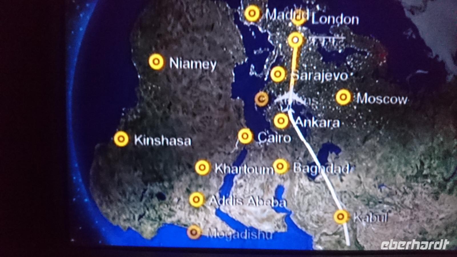 Rückflugstrecke gen Frankfurt