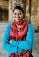 Junge Inderin aus dem Süden, Qutub Minar, Delhi