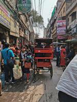 In den Gassen von Alt-Delhi paßt nur eine Fahrradrikscha hindurch