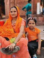 Muslime vor der Moschee, Delhi