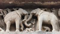 Elefantenskulpturen am Tempel Khajuraho