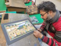 Miniatur Malschule in Udaipur, Rajesthan - Indien