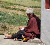 Bhutan - in den Reisfeldern