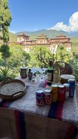 Picknick mit Sicht auf den Punakha Dzong 