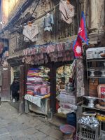 13) Geschäft traditioneller Kleidung, Stadtspaziergang Heritage Walk, Kathmandu, Nepal