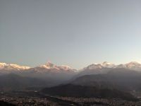 155) Sonnenaufgang Annapurna-Massiv - Gebirgskette, Pokhara, Nepal