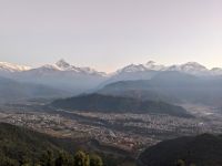 156) Sonnenaufgang Annapurna-Massiv - Gebirgskette, Pokhara, Nepal