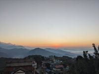 158) Sonnenaufgang Annapurna-Massiv - Gebirgskette, Pokhara, Nepal