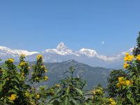 188) World Peace Pagode mit Blick auf Annapurna-Massiv - Gebirgskette, Pokhara, Nepal
