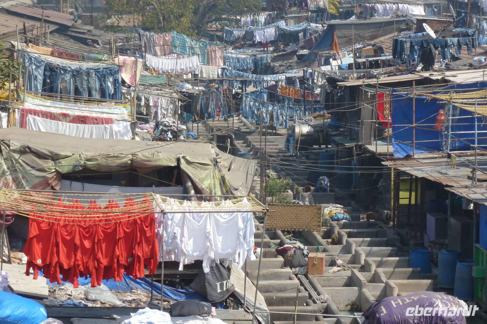 Dhobi Ghats - Wäscherei im Freien in Mumbai Indien