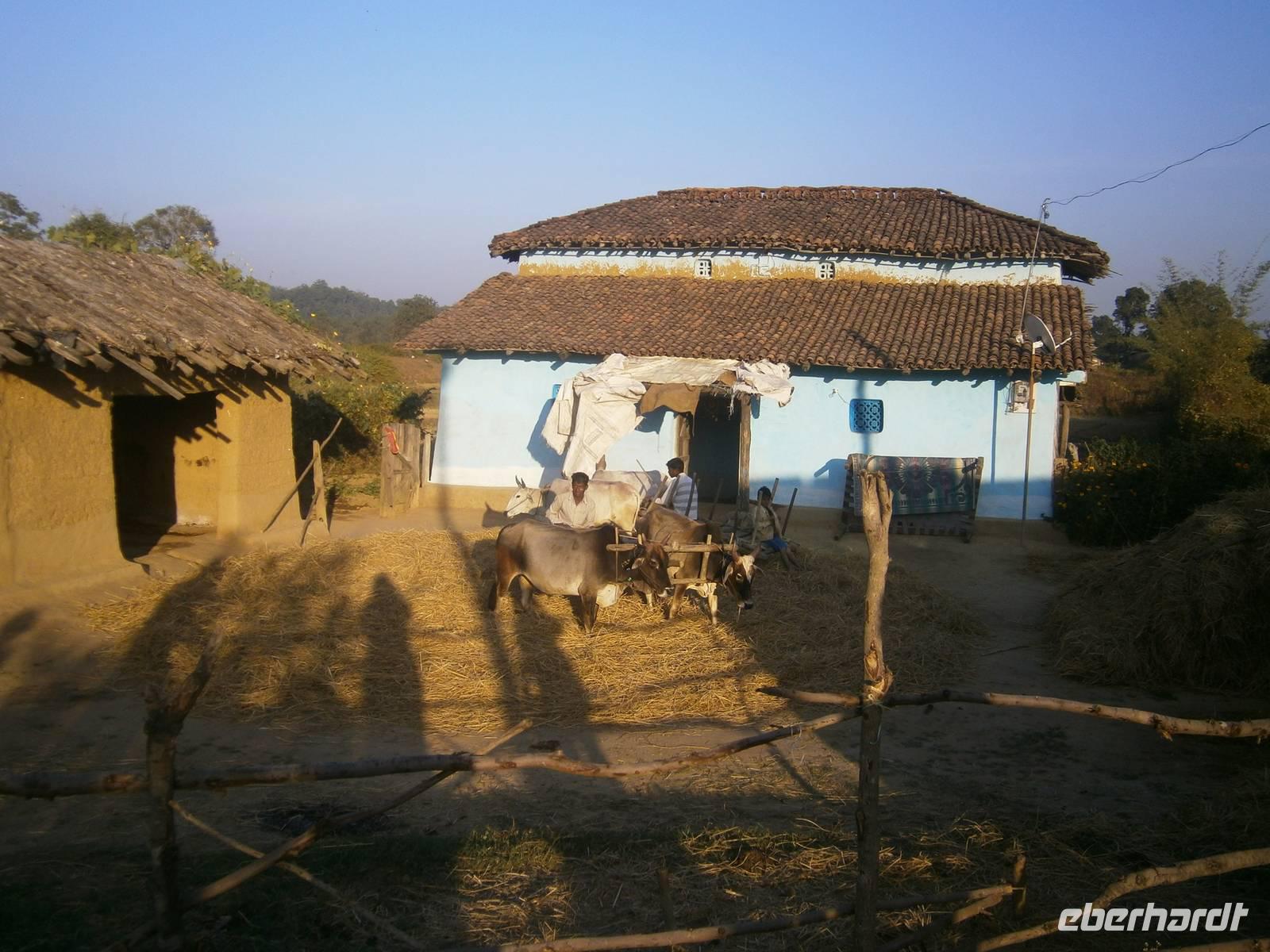 Eberhardt TRAVEL Reise durch Indien - indisches Dorf bei Kanha