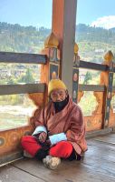 auf der Brücke des Punakha Dzong