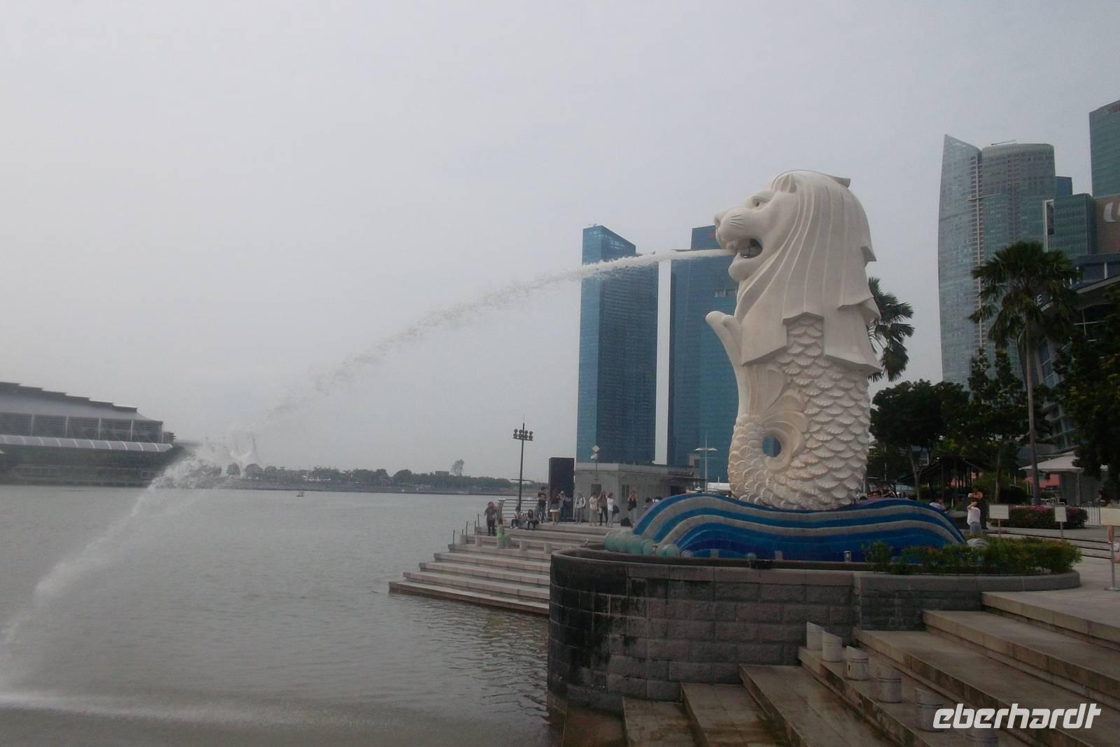 Wahrzeichen Singapurs: der Merlion