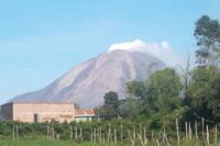 vom Gundaling-Hügel: der Sinabung raucht fast immer ... 