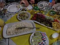 Teheran - erstes Abendessen Kebab und Reis