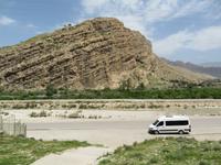 unser Bus in der Tankg-e Choqan-Schlucht